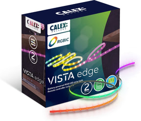 Calex led strip 2 meter - op batterij - rgbic - warm wit licht - inclusief afstandsbediening