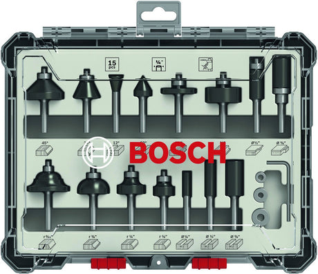 Bosch 2607017473 15-delige frezenset in cassette - 1 4