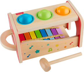 Fisher-price houten xylophone speelgoed met hamerbank voor kinderen.