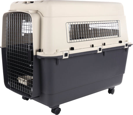 Flamingo transportbox hond xxl 100×70×75 cm – transportkooi nomad donkergrijs xxl