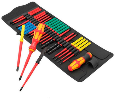 Wera 05006617001 bitschroevendraaier vde 26-delig kruiskop phillips, kruiskop pozidriv, torx, inbus, plat