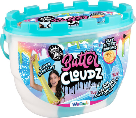 Paladone butter cloudz swirls slijm – blue raspberry cotton candy, grote 340 g emmer, niet‑plakkerig super stretchy- compound kings