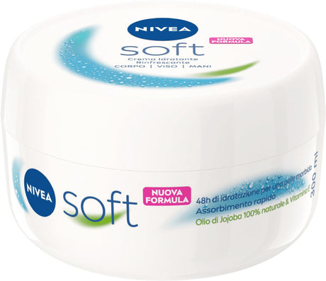 Komo nivea soft, crème, unisex, hydraterend, voedend, verzachtend, universele huid, 300 ml, jojobaolie