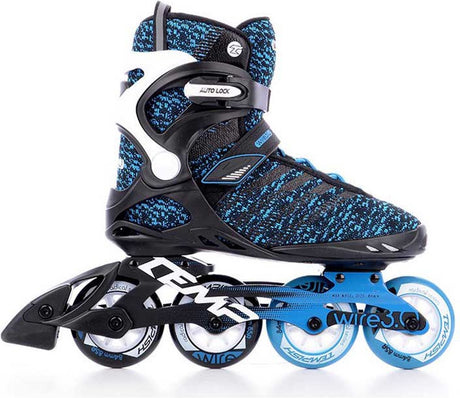 Tempish wire 3.0 84 skeelers - 4x84mm wielen - fitness inline skates - zwart blauw - maat 44