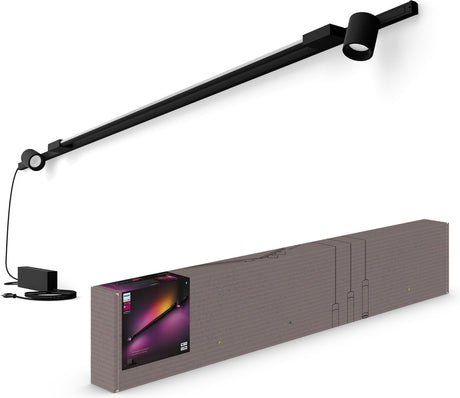 Philips hue perifo railverlichting muur - 2-spots - 1 gradient light tube - zwart - basisset