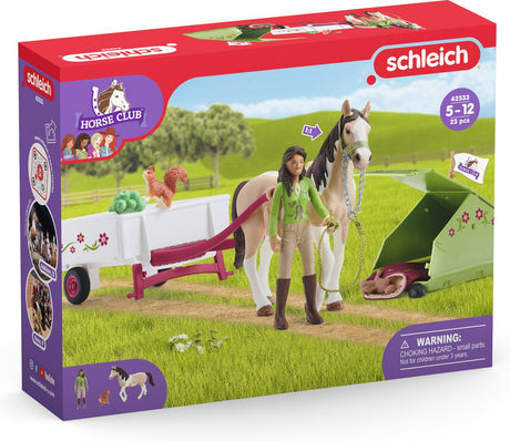 Schleich horse club speelfigurenset - sarah's kampeeruitstapje - kinderspeelgoed voor jongens en meisjes - 5 tot 12 jaar - 12 onderdelen - 42533