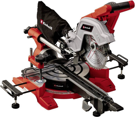 Einhell elektrische radiaal afkort- verstekzaag te-sm 8 l dual - 1800w - ø216 mm - zaagkop kantelbaar naar links en rechts - met laser - incl. 48 tands zaagblad