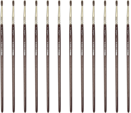 Kangaro ronde penseel - maat 2 - kort gelakt hout - doos a 12 stuks - k-840502
