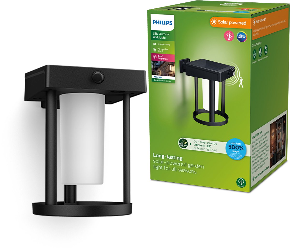 Philips led philips camill solar wandlamp rond - ultra efficient - met opaal lichtelement