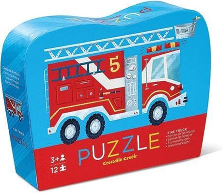 Crocodile creek mini puzzel fire truck – 12 stukjes – peuterpuzzel met brandweerwagen – kleurrijke brandweer puzzel voor kinderen – grote stevige puzzelstukken – eerste puzzel voor kinderen – geschikt vanaf 2 jaar