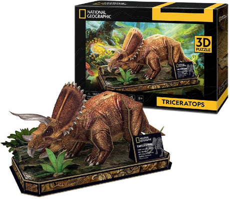 Cubic fun 3d-puzzel triceratops – houten bouwpakket
