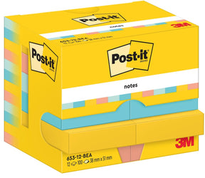Post-it notes beachside | 100 vel | ft 38 x 51 mm | pak van 12 blokken