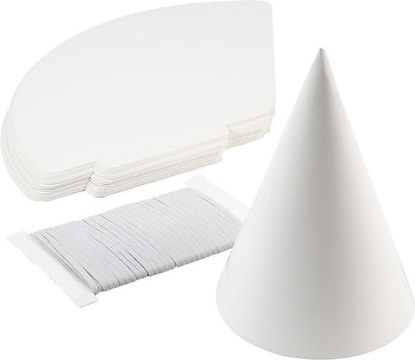 Creotime kegel, h: 23 cm, wit, 50 stuks