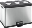 Eko - rejoice recycling pedaalemmer 12+12+12 liter - stainless steel plastic - mat rvs - prullenbak