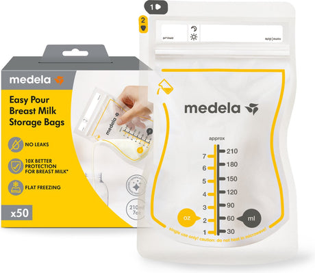 Medela moedermelk bewaarzakjes – 50 stuks – lekvrij – dubbele sluiting en schenktuit – bpa‑vrij