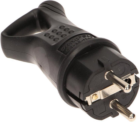 Orno stroomstekker - massief rubber - ip44 stof- en spatwaterdicht - met afdichting en oog