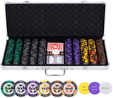 Longfield pokerset in zilveren koffer - high stake 500 chips 14gr.