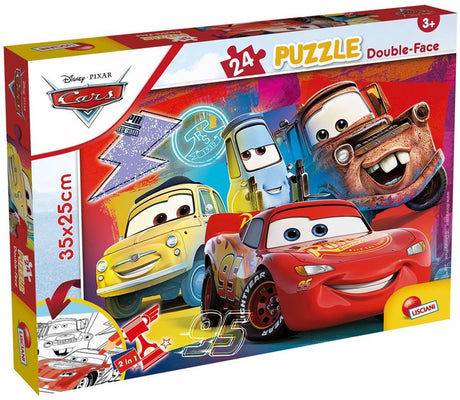 Lisciani - cars - double face - puzzel - 24 stukjes