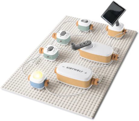 Kidywolf kidyelec expert – educatieve elektriciteitsset voor kinderen met 18 onderdelen progressieve experimenten - 8+