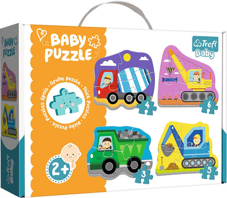 Trefl - baby puzzel - voertuigen op de bouwplaats - 18 stukken - grote delen