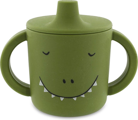 Trixie tuitbeker - mr. dino - drinkbeker voor baby - antilek beker - voor baby's vanaf 4 maanden - van siliconen - geschikt voor de vaatwasser