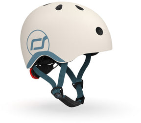 Scoot ride helmet – kinderhelm – xs 45-51 cm – led achterlicht – magnetische sluiting – verstelbaar – ash xs s