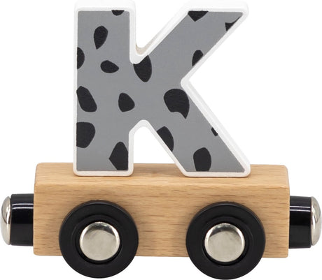 Tryco houten lettertrein kleuren letter k - letterwagon voor woorden en naamtreinen - stimuleert creativiteit en motoriek - vanaf 3 jaar