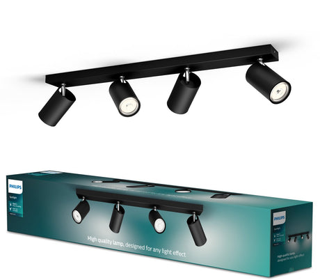 Philips kosipo opbouwspot - 4-lichts - zwart