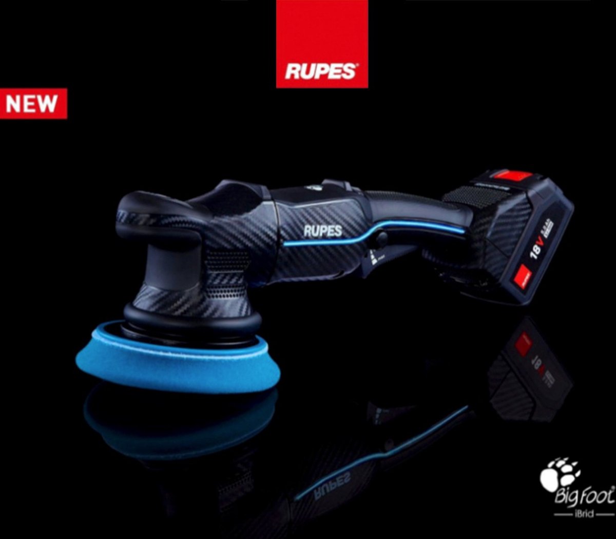 Rupes hlr15 ibrid accu polijstmachine 125mm - 18 volt - bas-set
