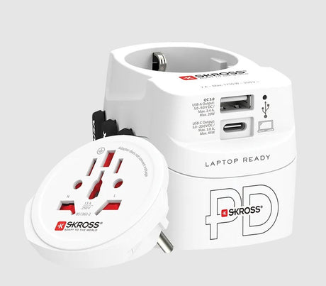 Skross 1.302474 reisstekker pro light usb ac45pd world