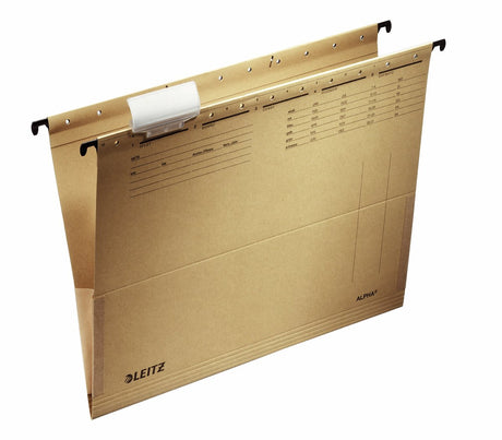 Leitz alpha® a4 hangmap met balg - 25 stuks - v-bodem - natuurbruin