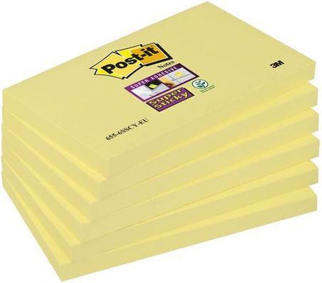 3m memoblok post-it 655 super sticky 76x127mm geel