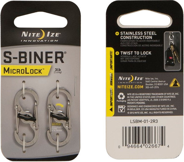 Nite ize - sbiner - microlock - stainless carabiner