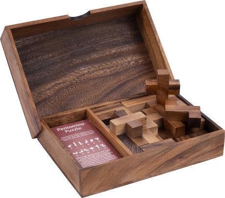 Longfield double pentamino – houten denkspel – logisch puzzelspel – educatief strategiespel – 2 spelers – engelhart