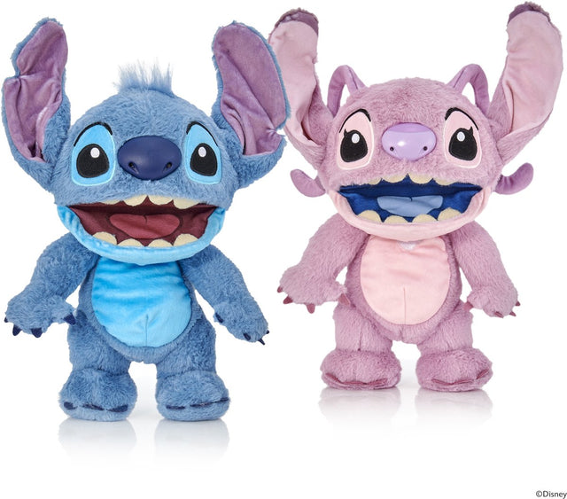 Wow stuff disney stitch knuffel angel - interactieve animatronic pop - duo pack met spraak en beweging - 30 cm