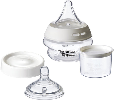 Tommee tippee natural start first feed acceptance kit voor pasgeboren baby's en keuze uit spenen - 60ml babyfles - driehoekige en wide latch-spenen - 0m+