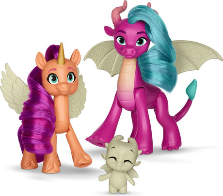 My little pony hasbro draken speelgoed dragon light reveal set 3 stuks.