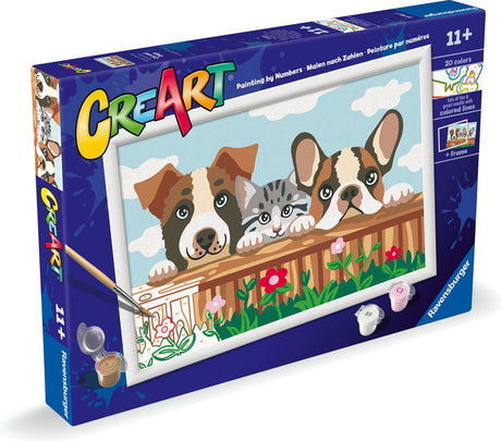 Ravensburger creart - cat and dogs - schilderen op nummer vanaf 11 jaar