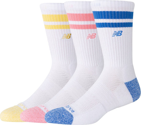 New balance active lifestyle sock striped crew sock 3 pack unisex sportsokken - blue bird