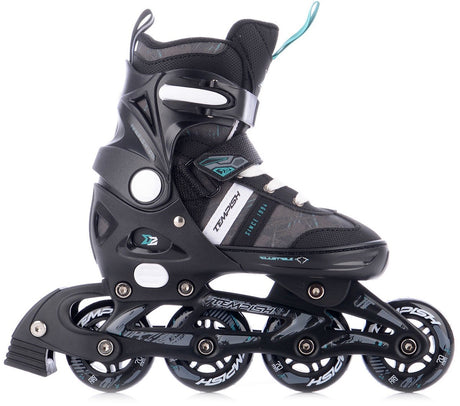 Tempish dasty 2 skeelers - inline skates - verstelbaar - kinderen - zwart - maat 37-40 37+