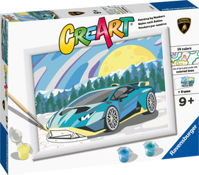Ravensburger creart blue lamborghini voor kinderen - hobbypakket - vanaf 9 jaar