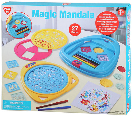 Playgo mandala tekenset creatief speelgoed - 27-delig mandala set.