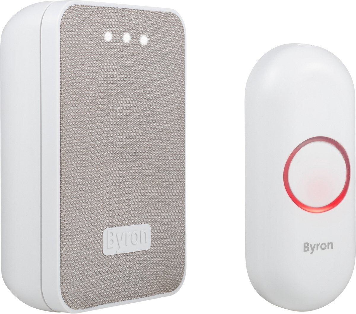 Byron dby-22321 - deurbel draadloze set - 150m bereik - ip44 waterdicht - wit