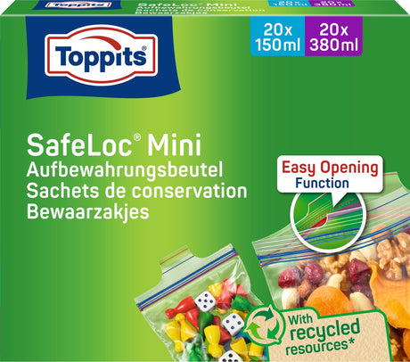 Toppits mini-zipzakjes 150 ml 380 ml, 40 stuks
