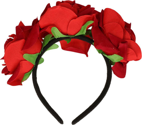 Smiffys day of the dead diadeem met rode rozen