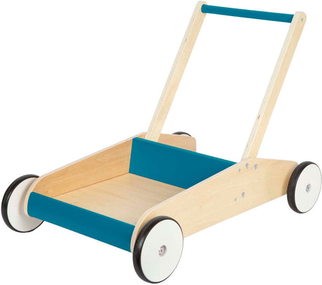 Small foot - houten loopwagen petrol blauw