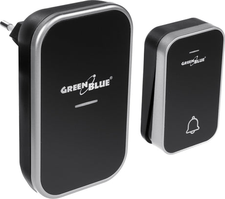 Greenblue - deurbel - kinetische batterijloze draadloze - 38 melodieën - bereik tot 200m, ip44, gb157 b - zwart