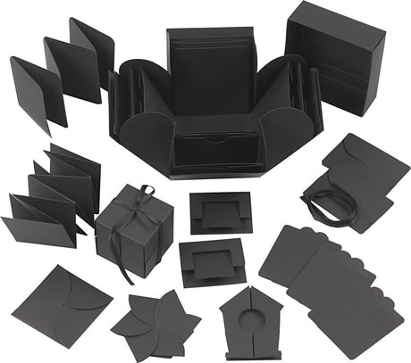 Creativ company explosion box, afm 7x7x7,5+12x12x12 cm, gr1 stuk, zwart