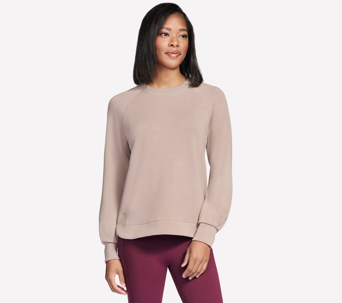 Skechers skechluxe elevate crewneck dames trui - beige
