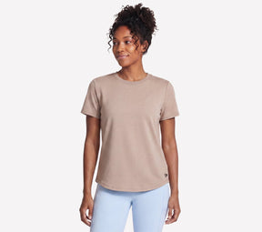 Skechers skechsoft elevate tee dames t-shirt - desert